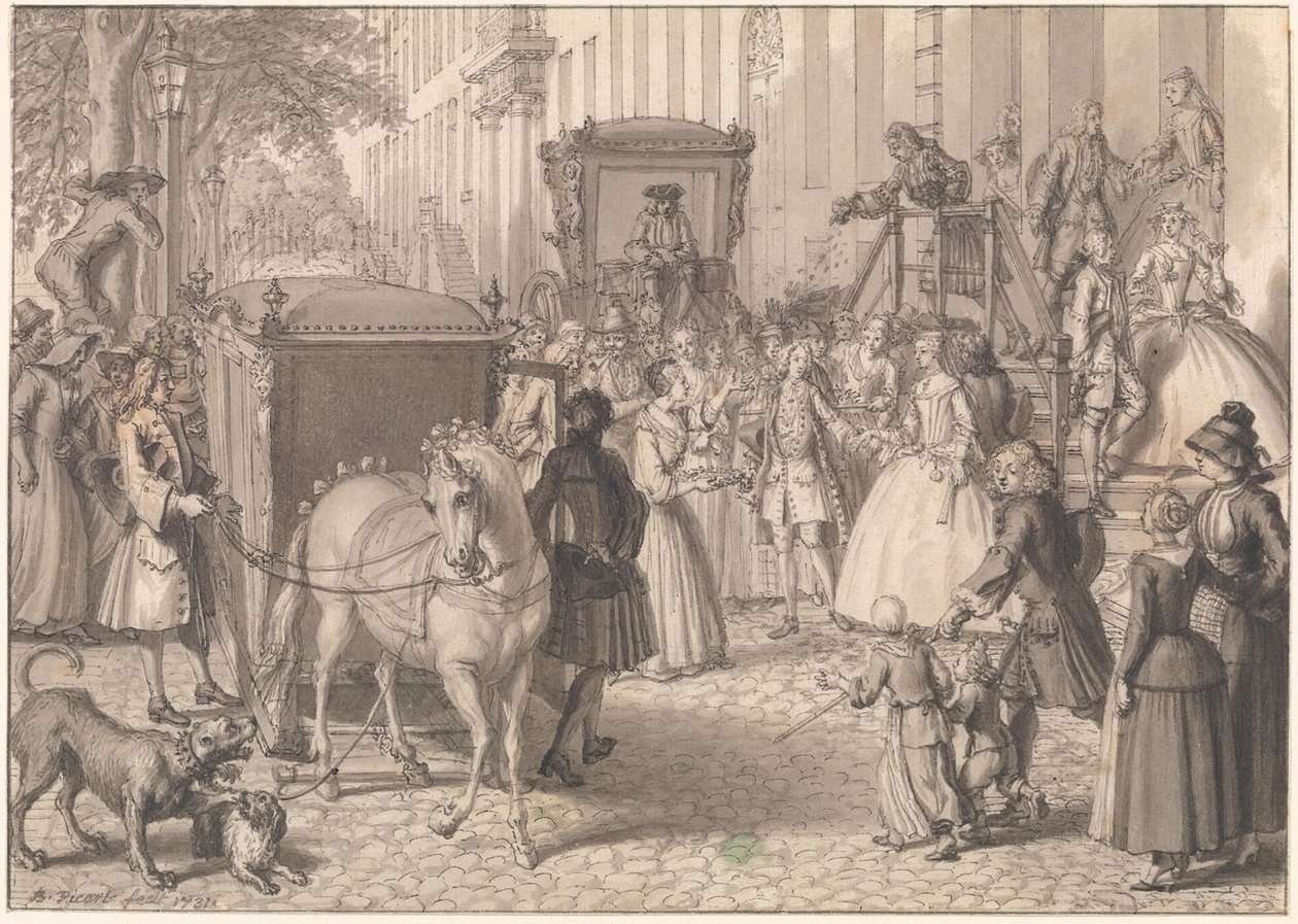 Begynnelsen på et bryllupsfølge for et luthersk par av Bernard Picart