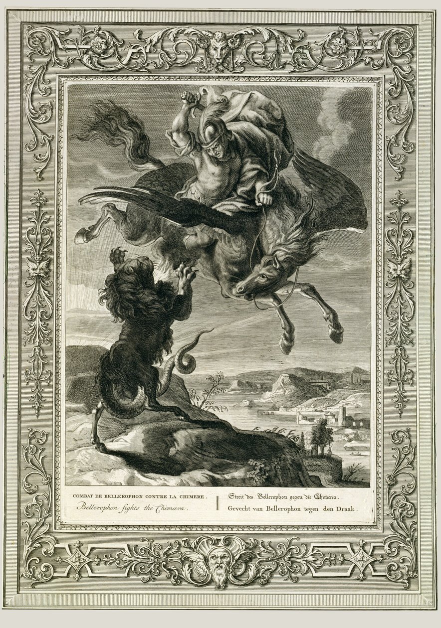 Bellerophon kjemper mot Chimera av Bernard Picart