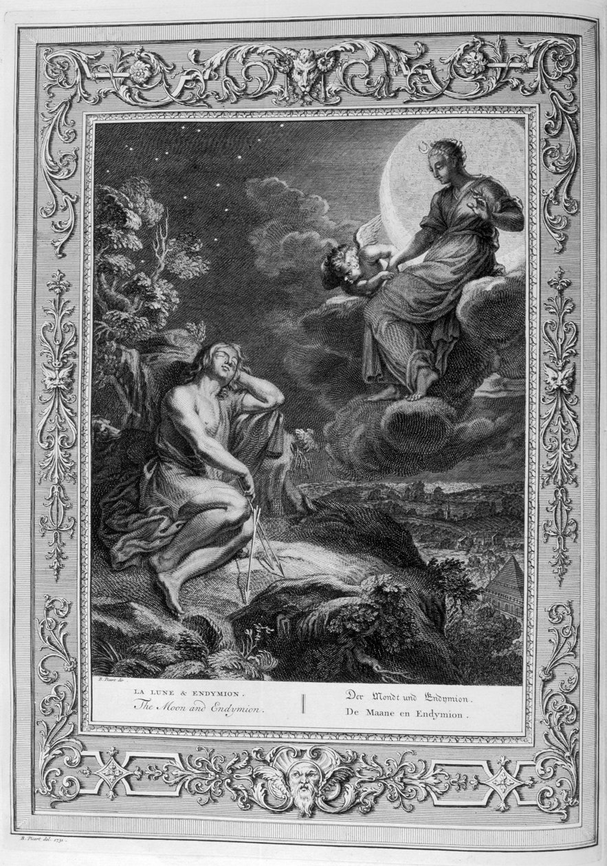 Endymion og månen (gravering) av Bernard Picart