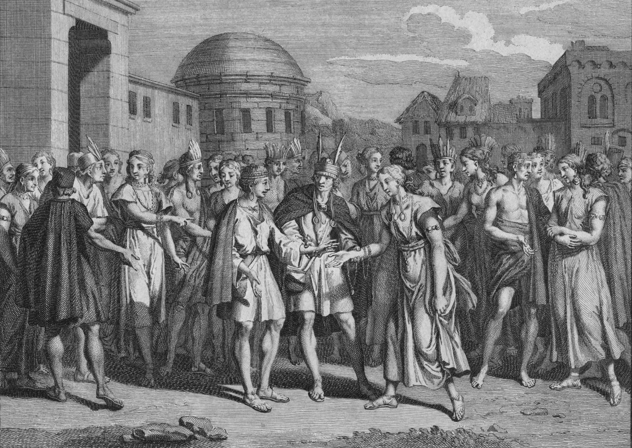 Måten Lyncas gifter seg på med They of his Blood, 1723. av Bernard Picart