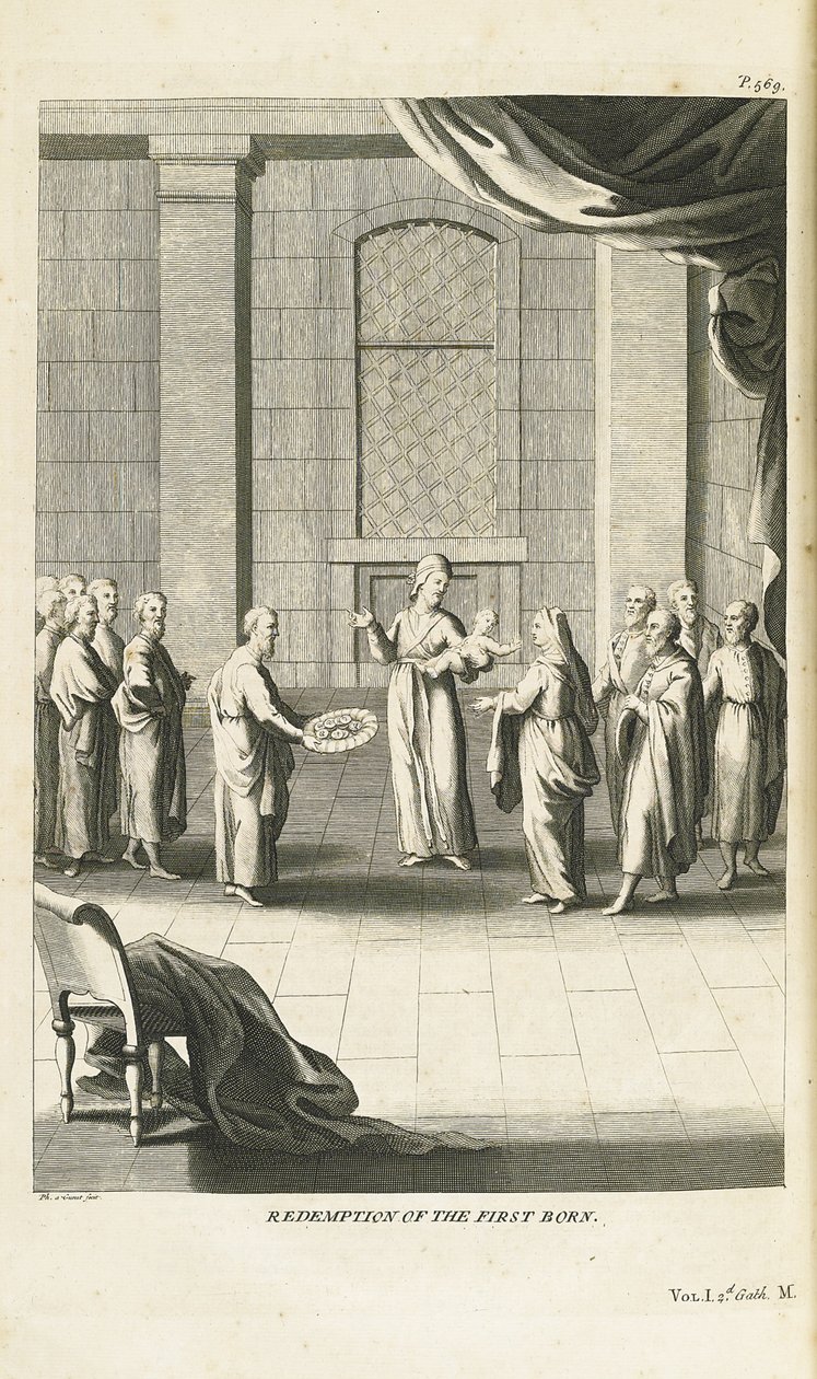 Forløsning av den førstefødte sønn, 1735-1739 av Bernard Picart