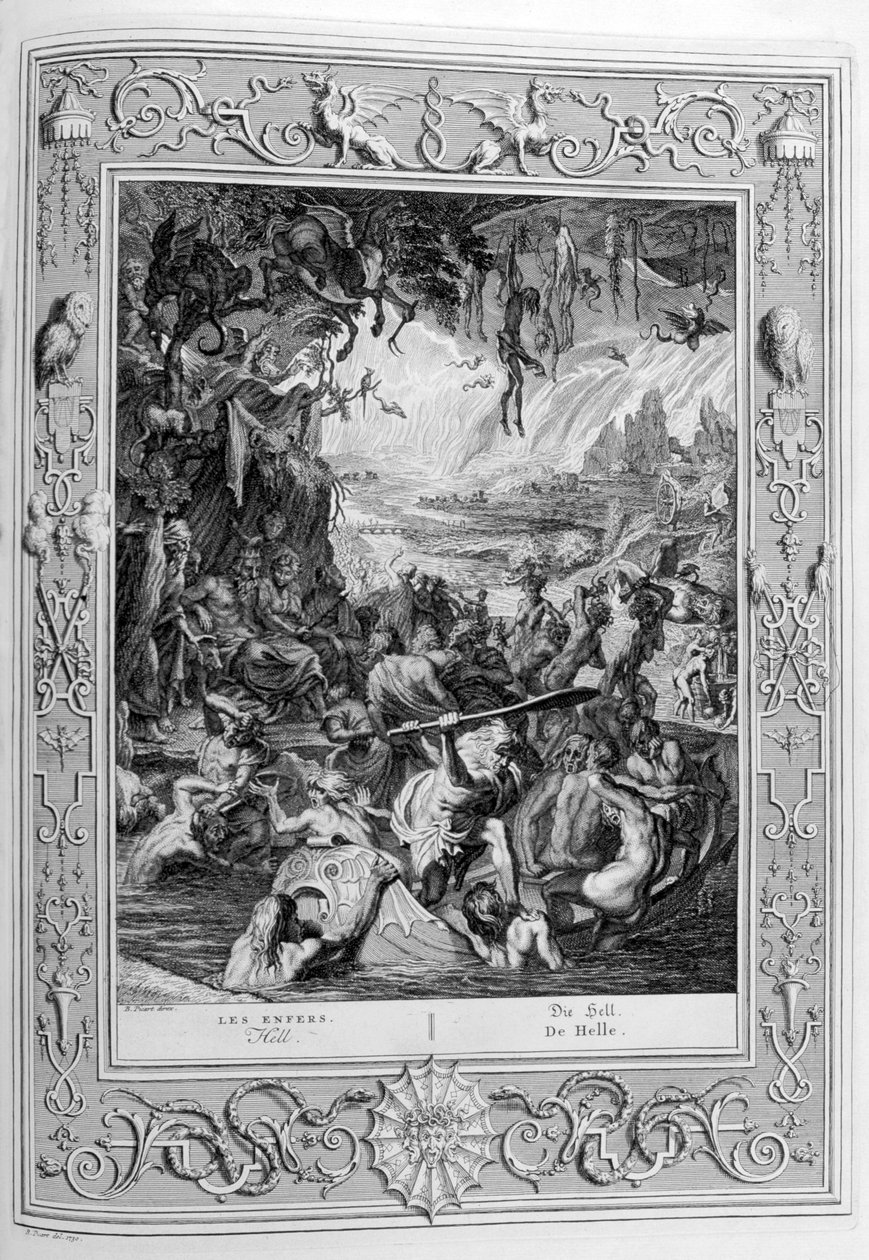 Scene of Hell, 1733 av Bernard Picart