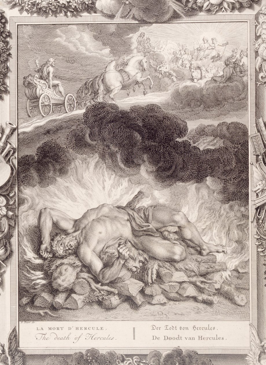 Herkules død, 1731 av Bernard Picart