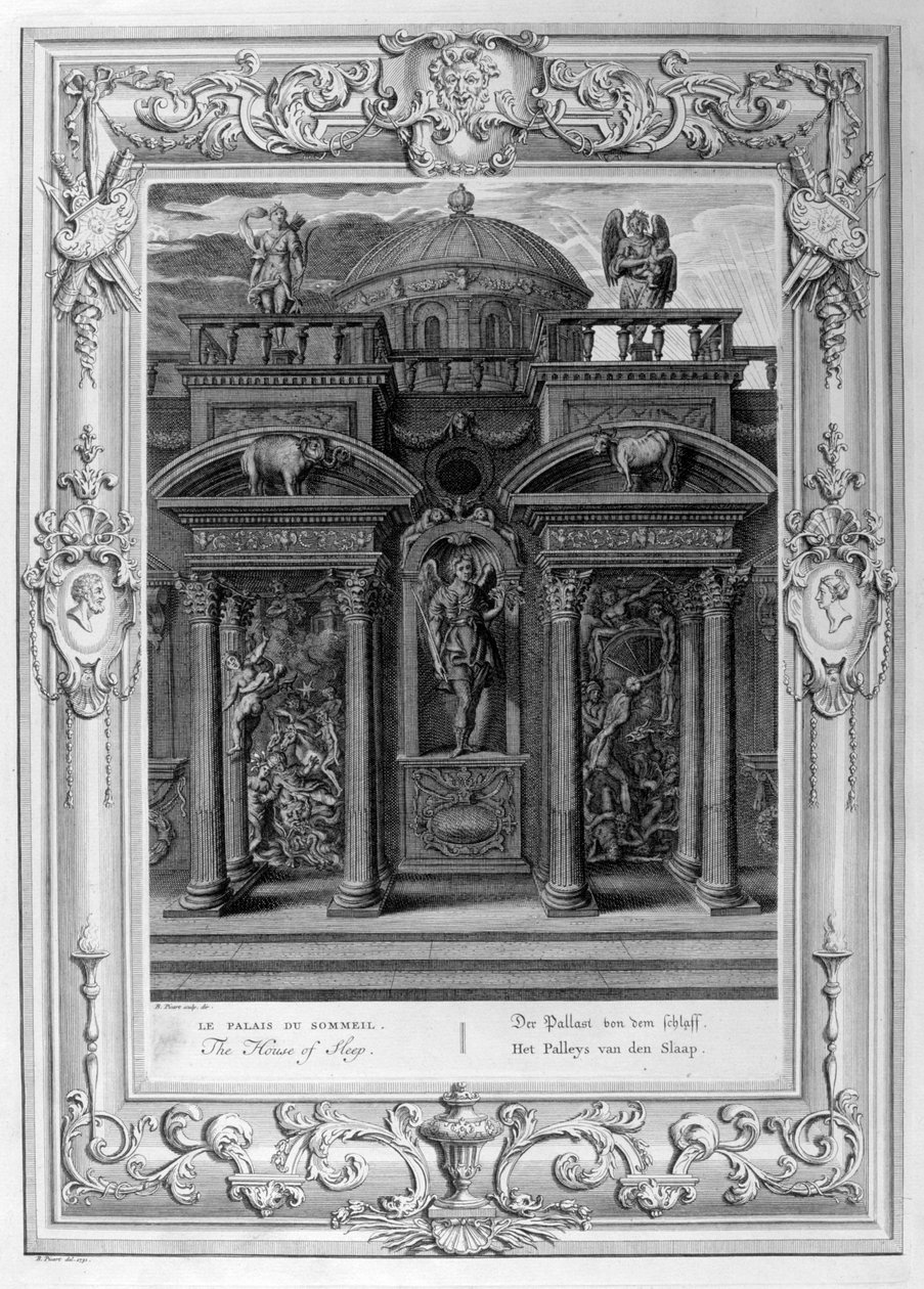 Søvnens hus, 1733 av Bernard Picart