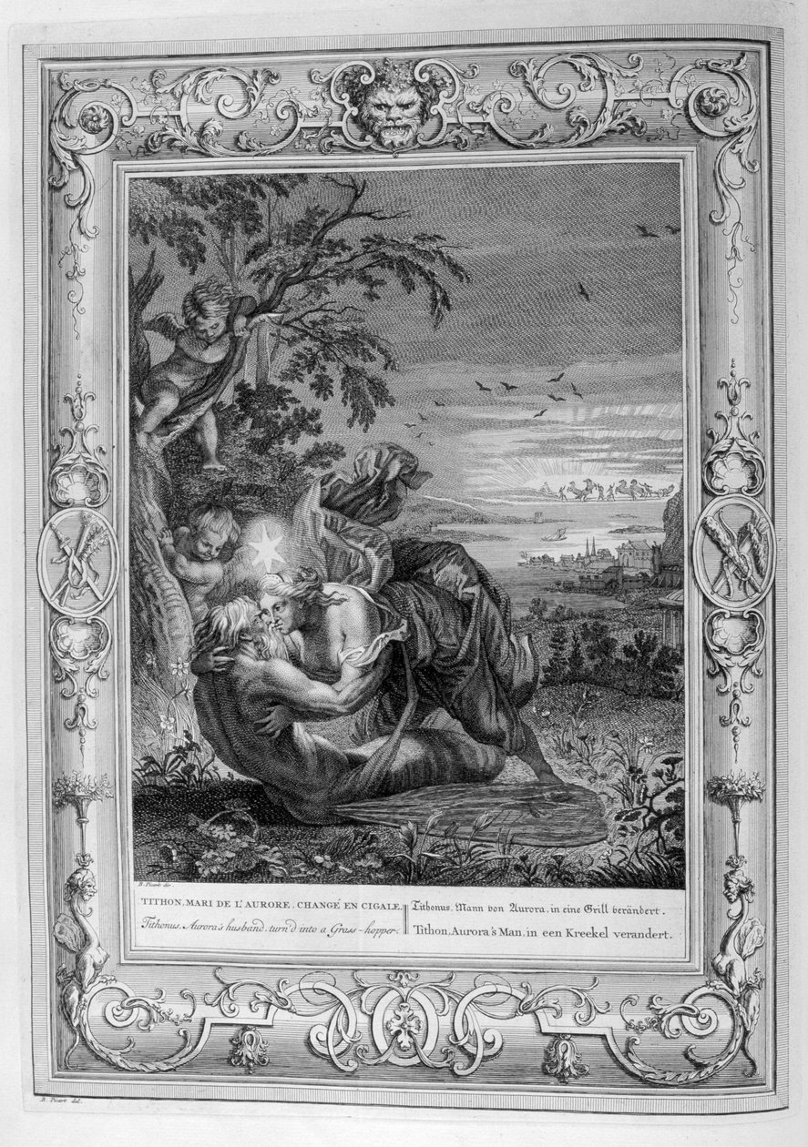 Titon og Aurora (gravering) av Bernard Picart