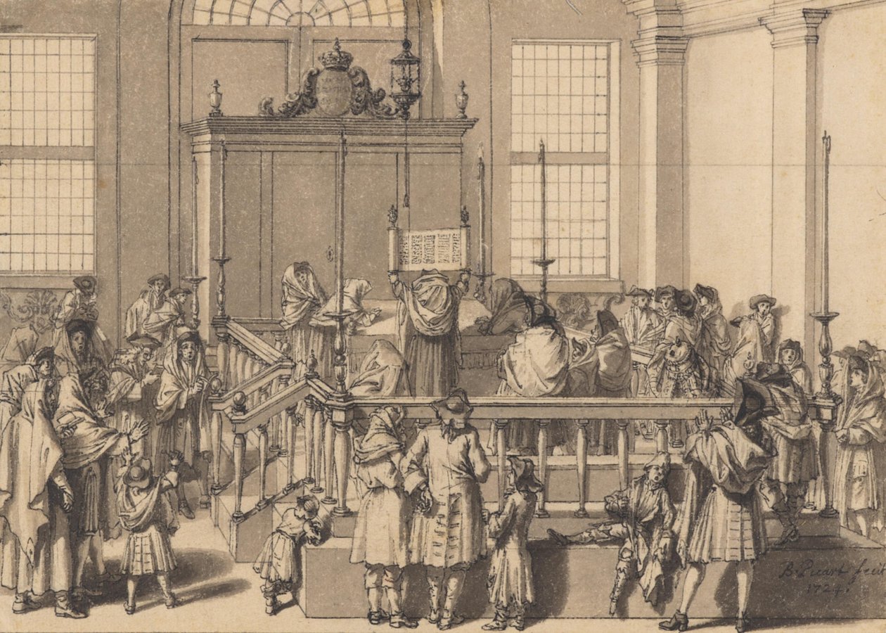 Lesning av Loven i den portugisiske synagogen i Haag av Bernard Picart