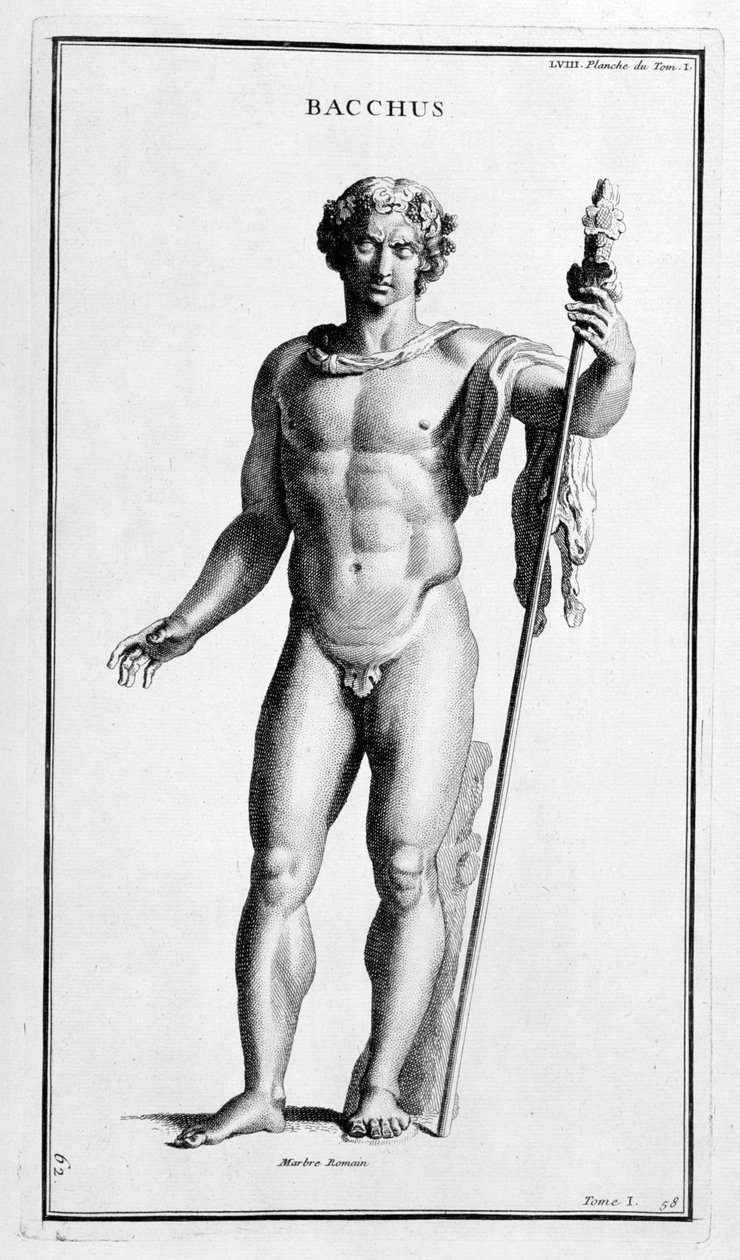 Bacchus, etter en romersk statue, 1757 av Bernard de Montfaucon