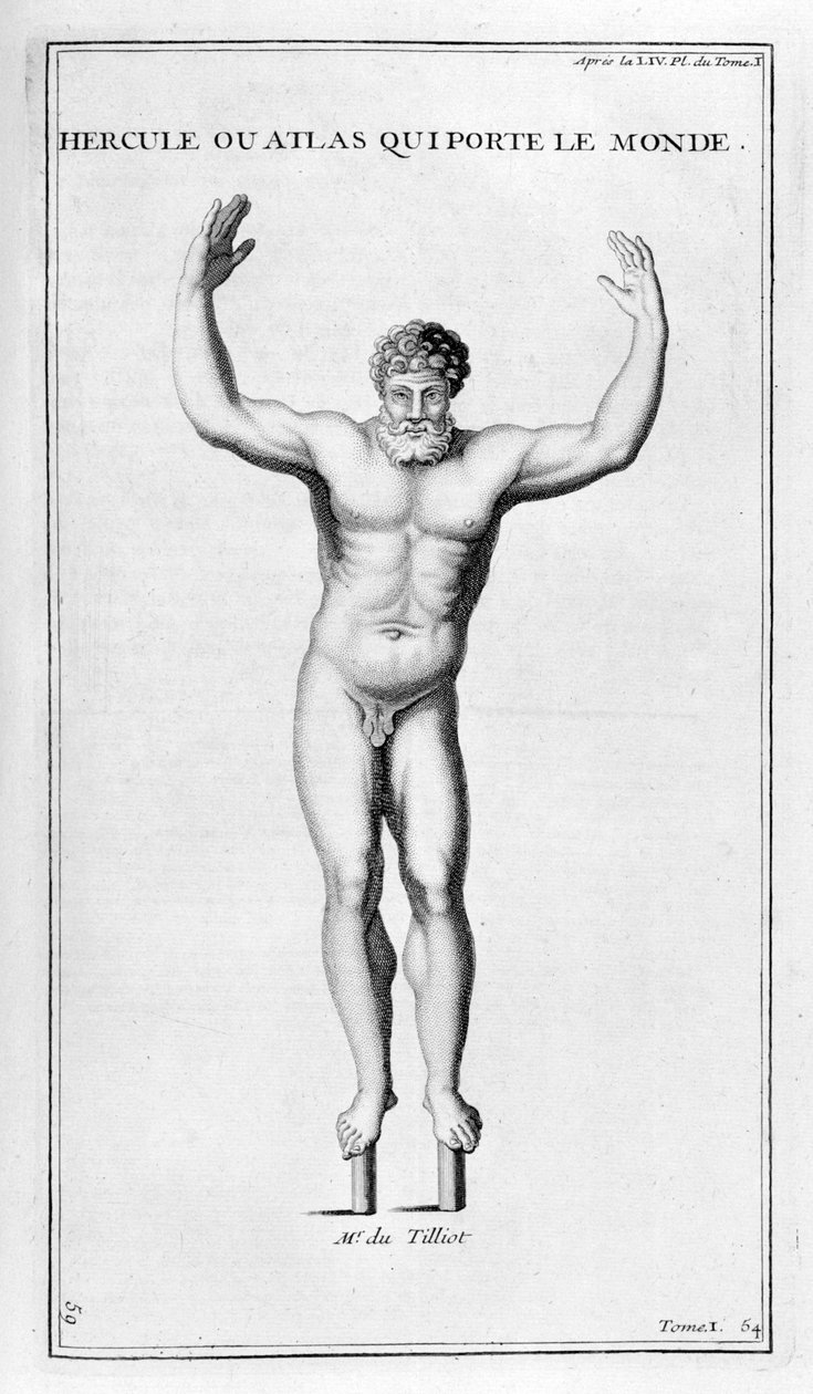 Herkules som bærer verden, 1757 av Bernard de Montfaucon