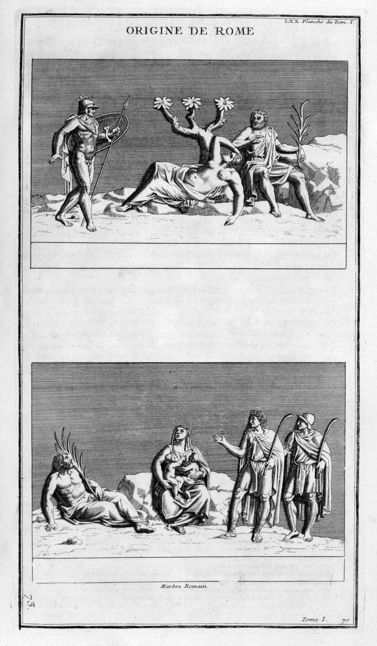 Opprinnelsen til Roma, 1757 av Bernard de Montfaucon