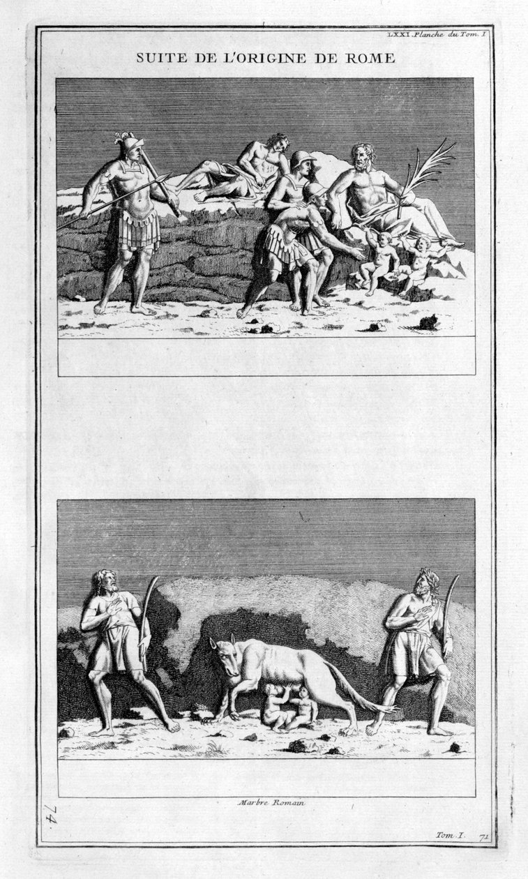 Opprinnelsen til Roma, 1757 av Bernard de Montfaucon