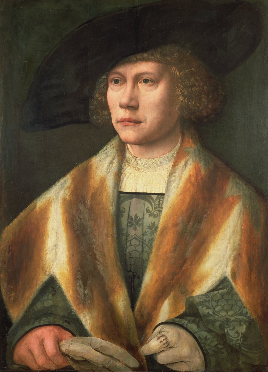 Portrett av en ung mann, muligens et selvportrett, ca. 1520 (panel) av Bernard van Orley