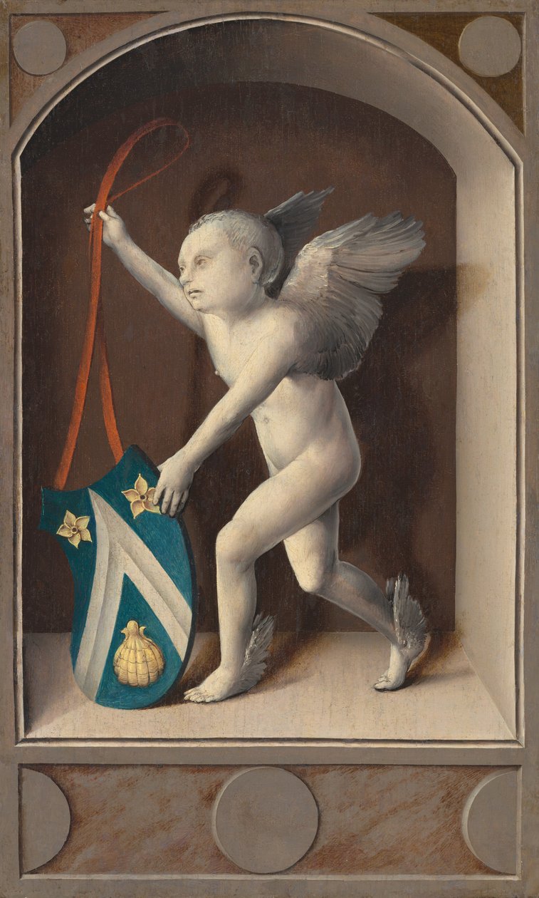 Putto med Arms of Jacques Coëne [revers] av Bernard van Orley
