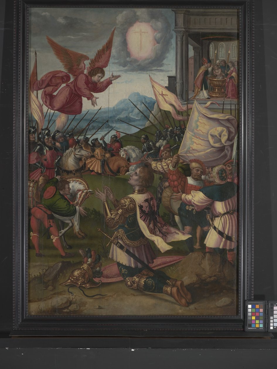Konverteringen av Konstantin (olje på tre) av Bernard van Orley