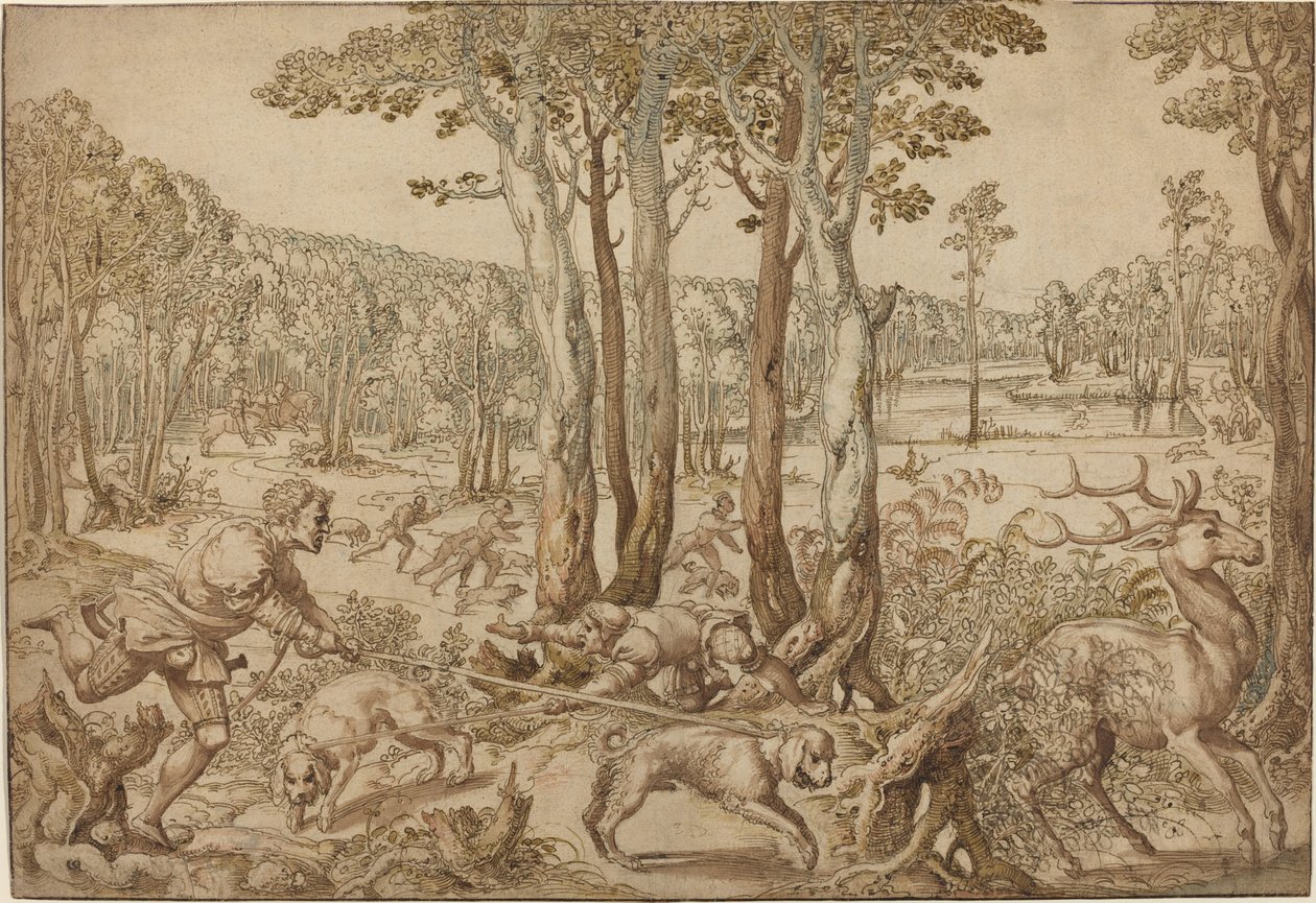 The Hunts of Maximilian: The Stag Hunt (august) av Bernard van Orley