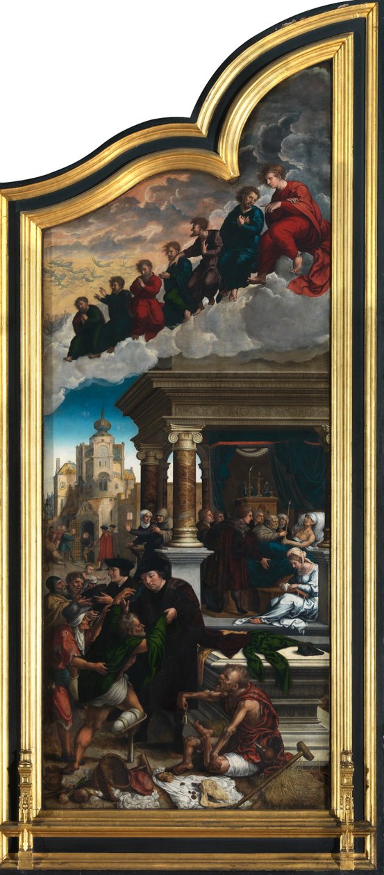 De siste dommerne og de syv barmhjertighetens gjerninger (olje på panel) av Bernard van Orley