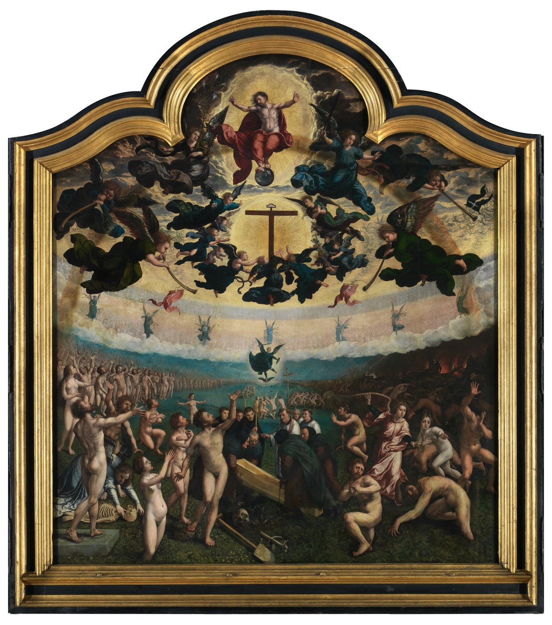Den siste dommen og de syv barmhjertighetens verk, midtpanel (olje på panel) av Bernard van Orley