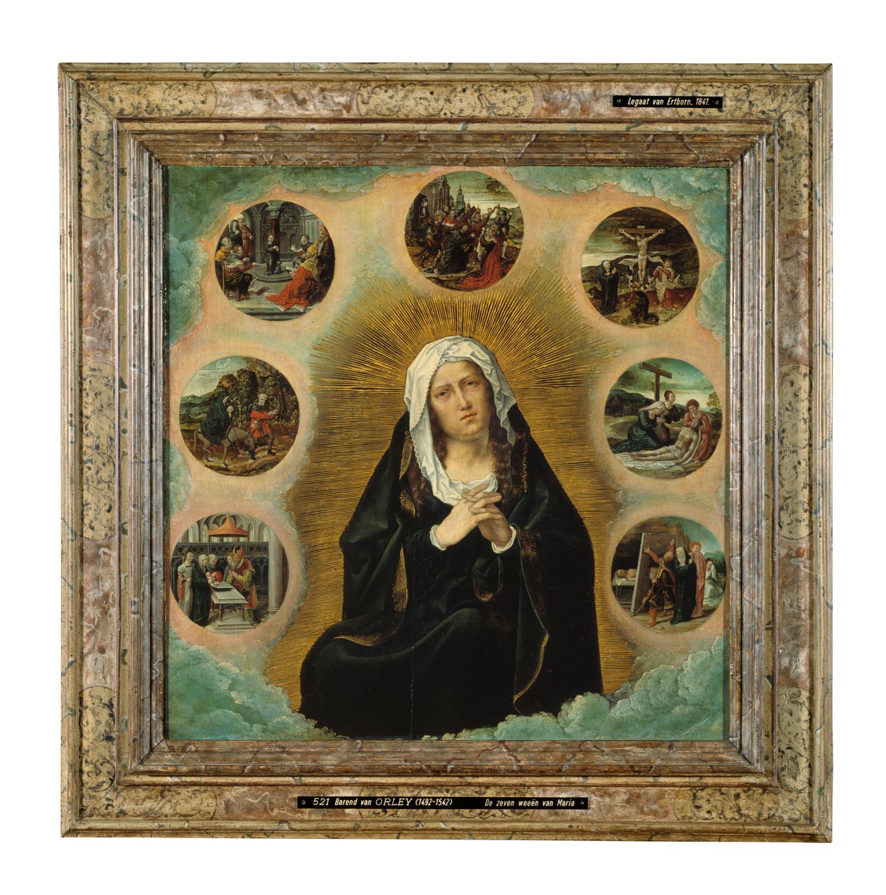 The Seven Sorrows of Mary (olje på panel) av Bernard van Orley