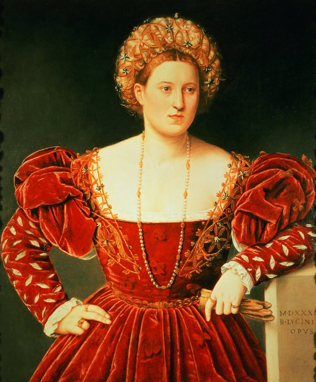 Portrett av en dame av Bernardino Licinio