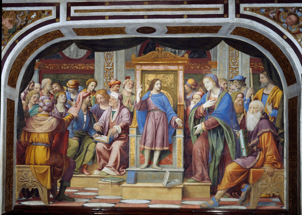 Striden i tempelet, eller Kristus blant legene, 1525 av Bernardino Luini