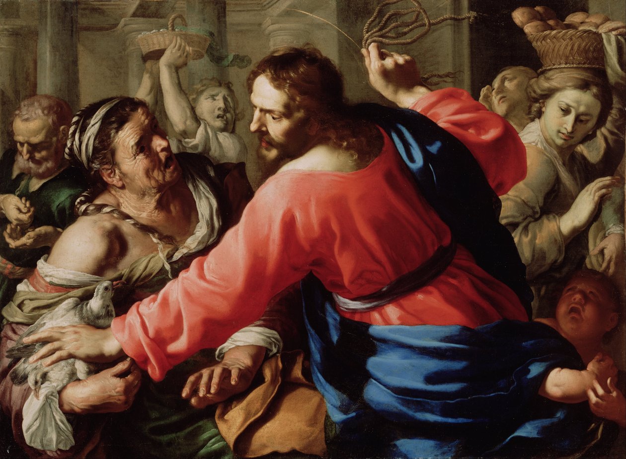 Kristus renser tempelet av Bernardino Mei