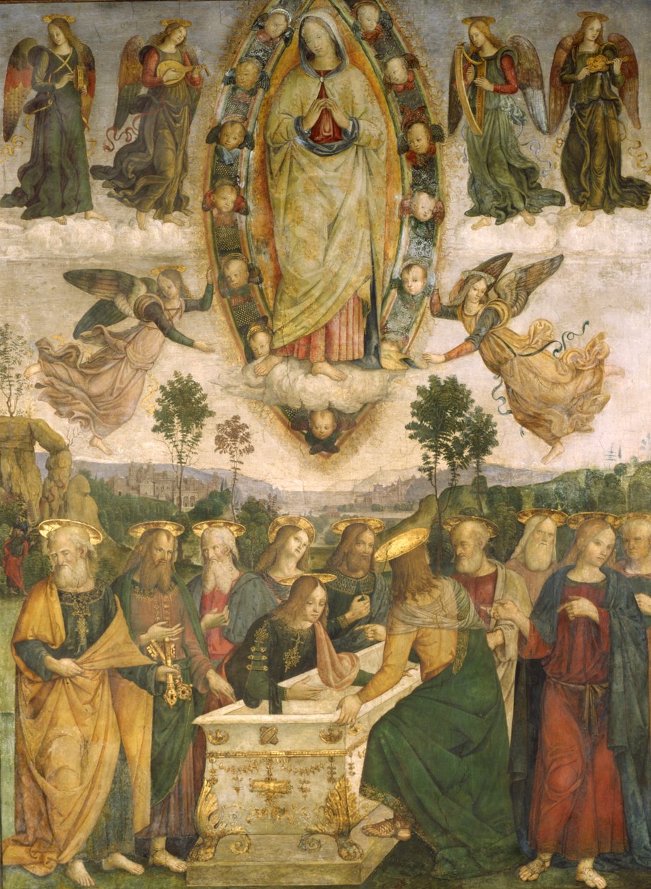 The Assumption of the Virgin (olje på trepanel) av Bernardino di Betto Pinturicchio