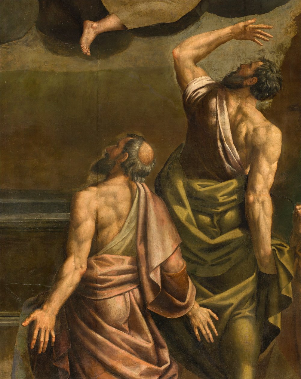 Apse, altertavle av Bernardino Gatti kalt Il Sojaro fullført av Giovanni Battista Trotti kalt IL Malosso, Jomfruens himmelfart av Bernardino Gatti