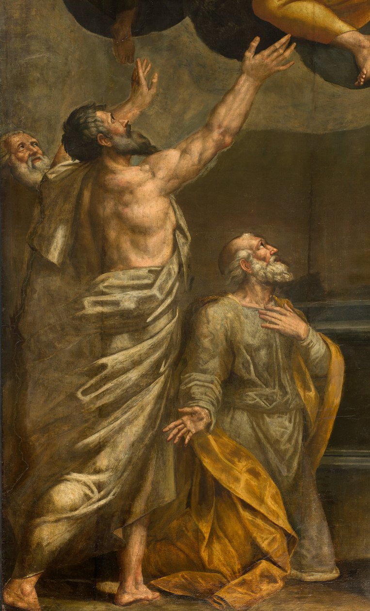 Apse, altertavle av Bernardino Gatti kalt Il Sojaro fullført av Giovanni Battista Trotti kalt IL Malosso, Jomfruens himmelfart av Bernardino Gatti