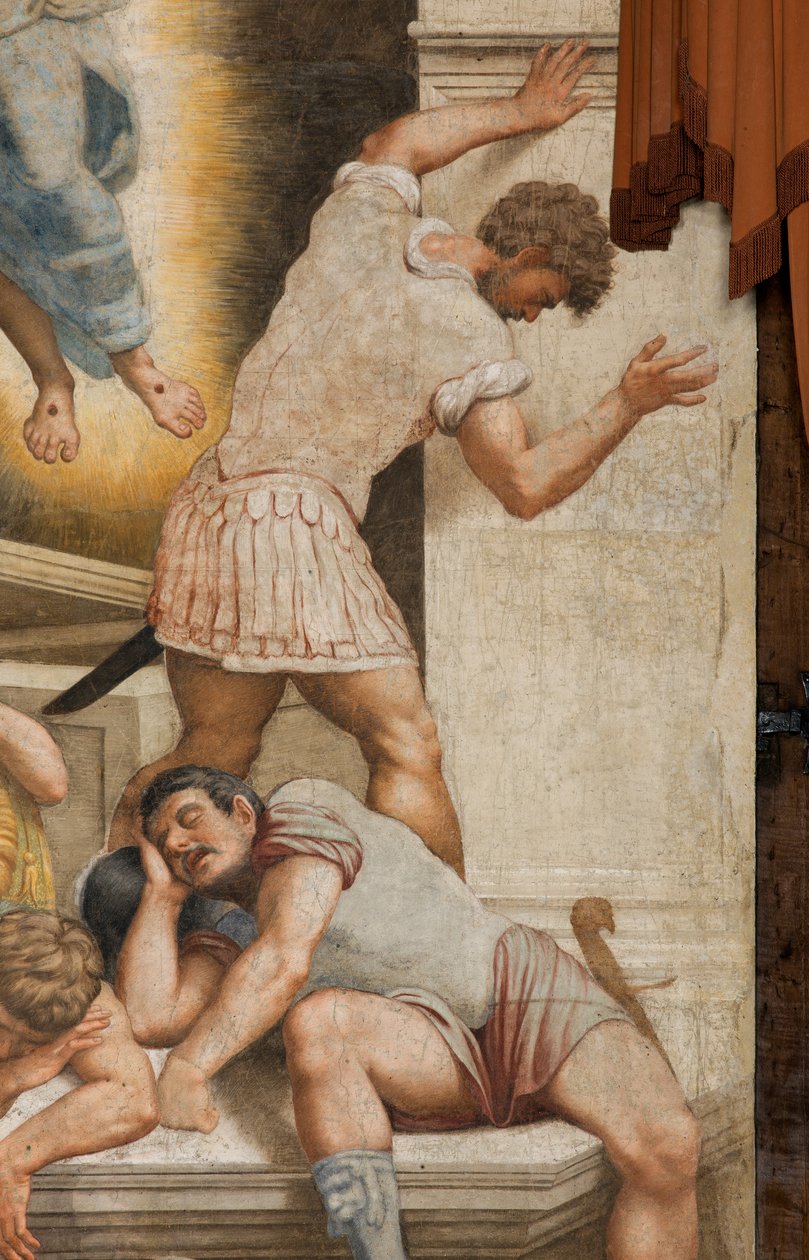 Counterfaccata, Bernardino Gatti, Resurrection 1529, Detail av Bernardino Gatti