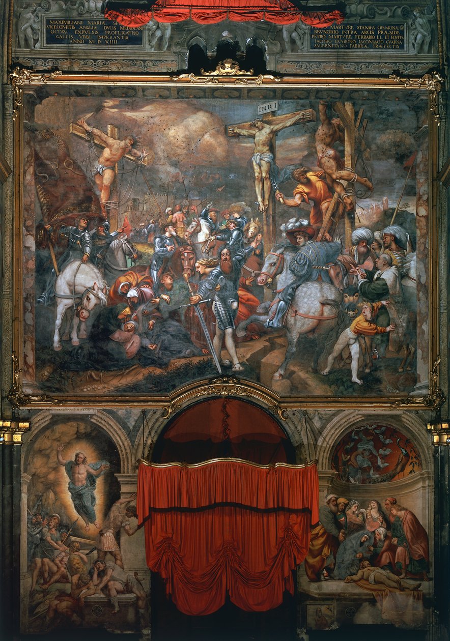 Korsfestelse og avsetning av Bernardino Gatti