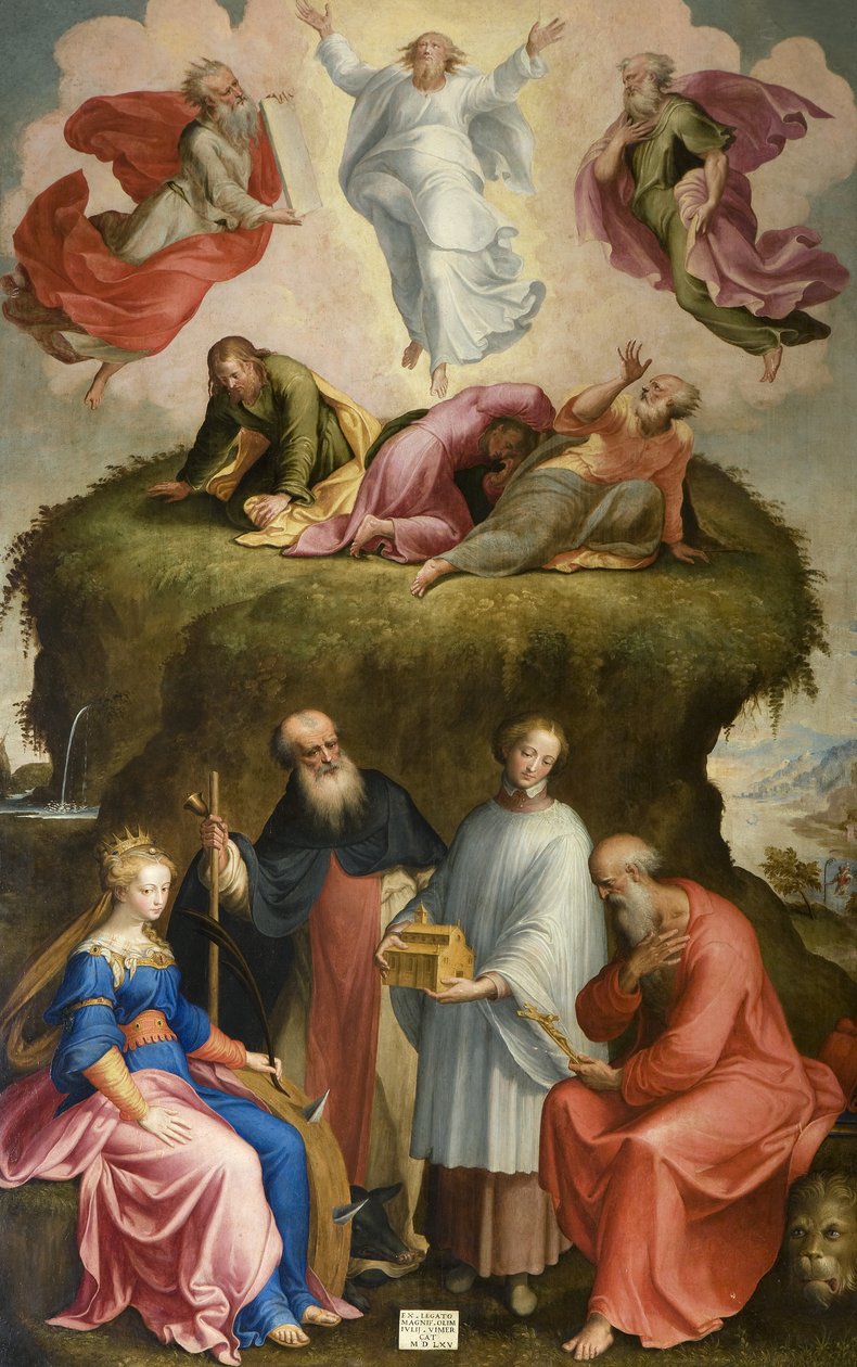 Transfigurasjon og hellige, 1565 av Bernardino Campi