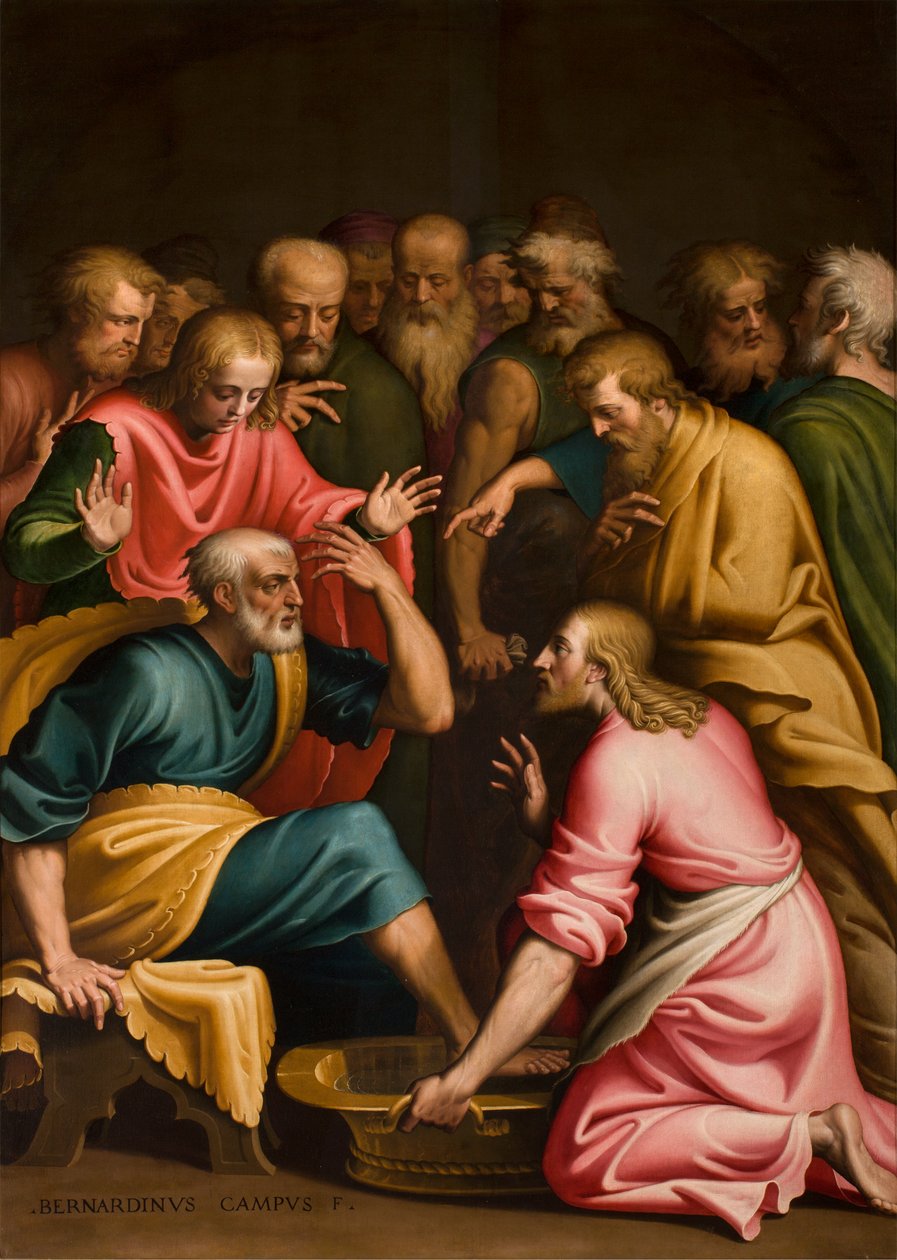 Vasking av føttene av Bernardino Campi