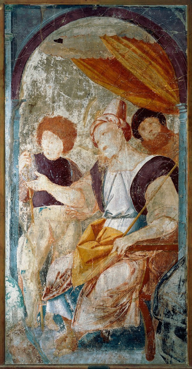 Italia, Varallo, malerifragment av The Flagellation av Bernardino Lanino