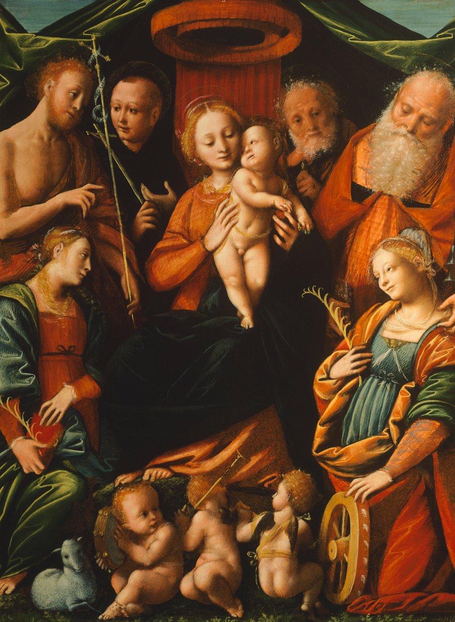 Madonna med barn og hellige, av Bernardino Lanino (1511-1582) av Bernardino Lanino