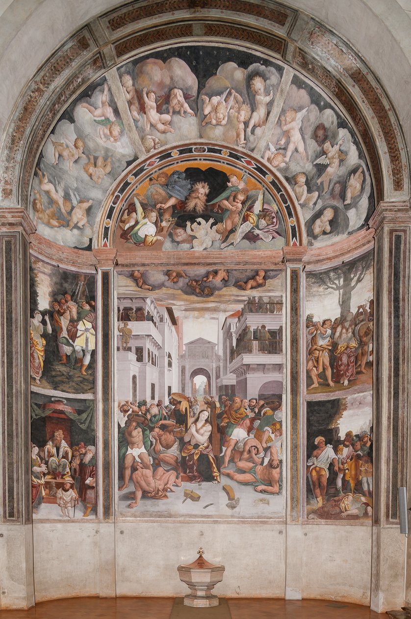 Martyrdommen til Saint Catherine (fresco) av Bernardino Lanino