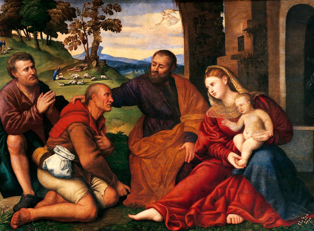Tilbedelse av hyrder, av Bernardino Licinio (1489-1565) av Bernardino Licinio