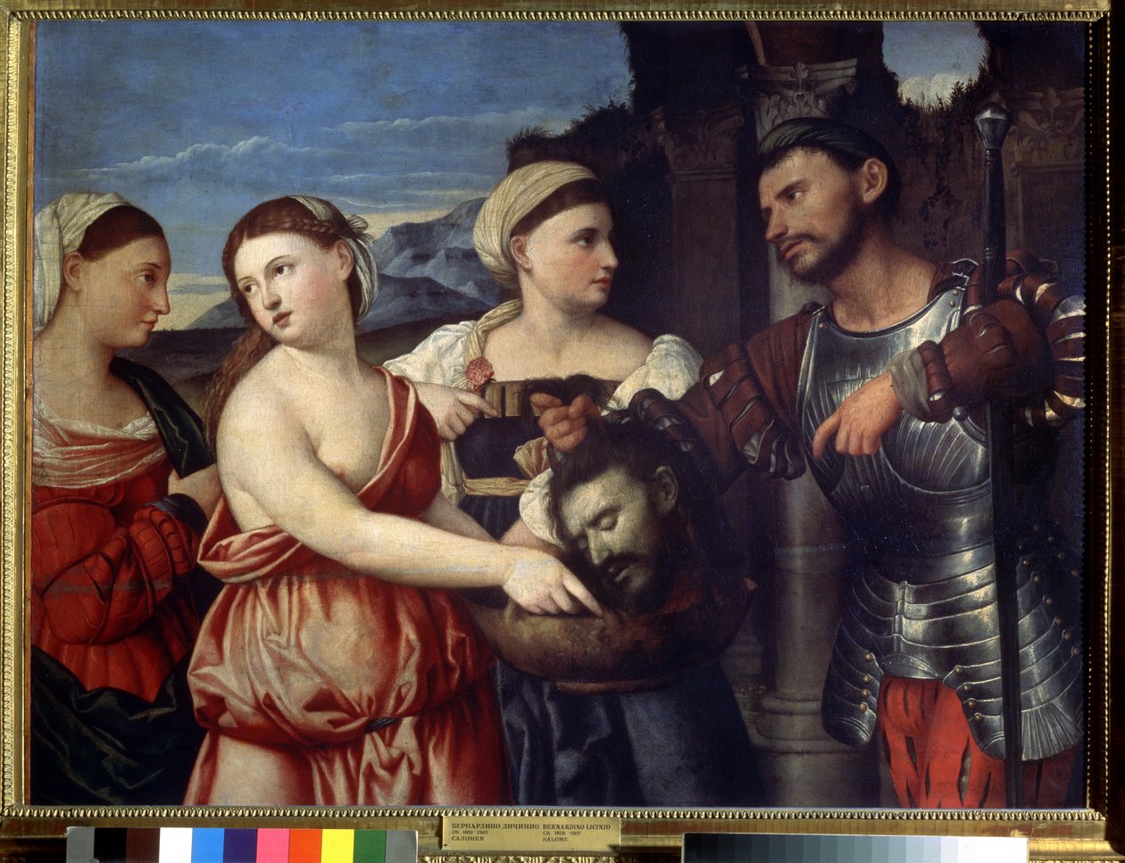 ""Salome"" Salome holder hodet til døperen Johannes. Maleri av Bernardino Licinio (1489-1565). Pushkin-museet fra 1500-tallet, Moskva av Bernardino Licinio