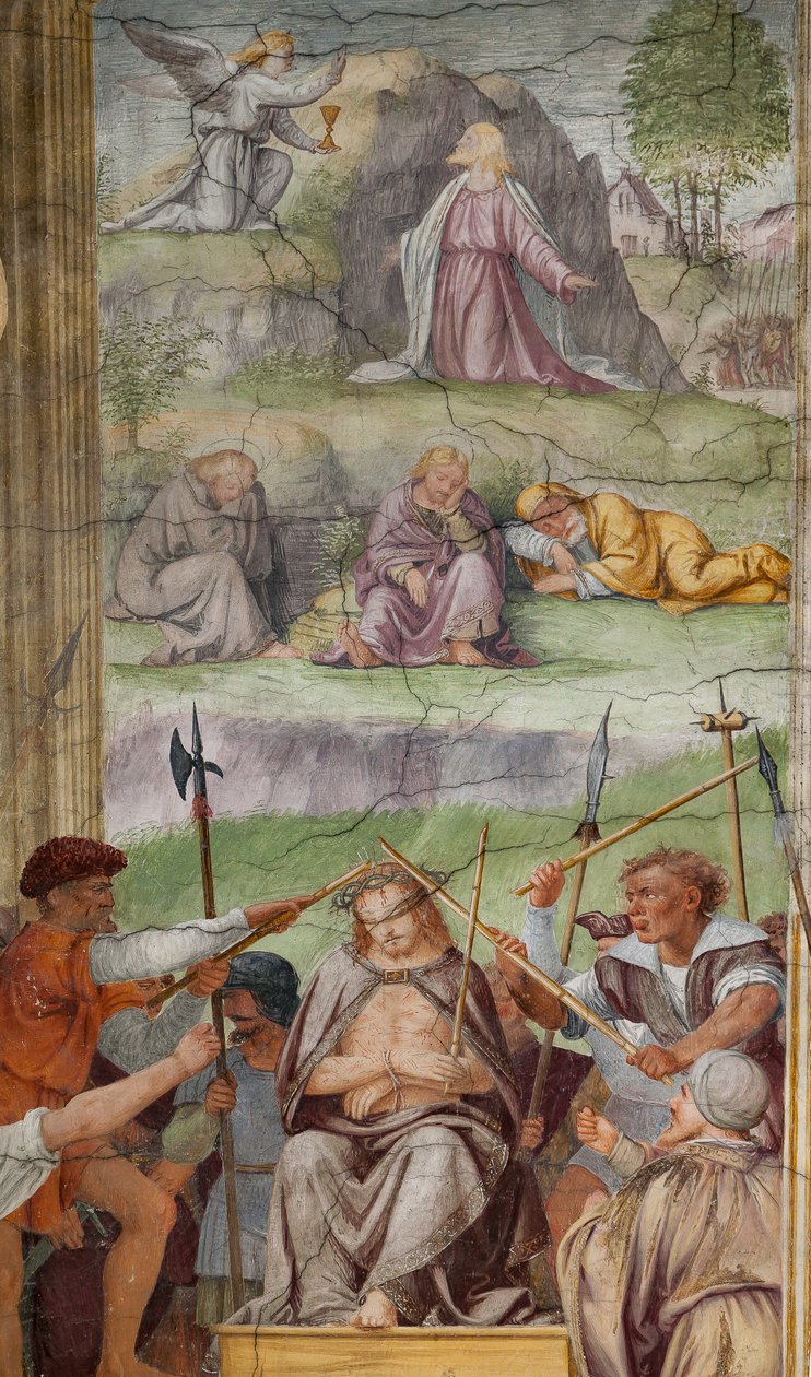 Detalj av Kristi lidenskap og korsfestelse av Bernardino Luini