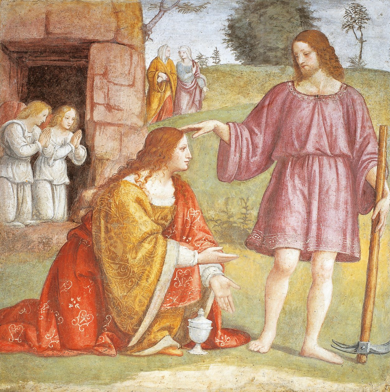 Italia, Milano, Saint Maurice al Monastero Maggiore-kirken, Kristus oppstanden vises for Maria Magdalena av Bernardino Luini