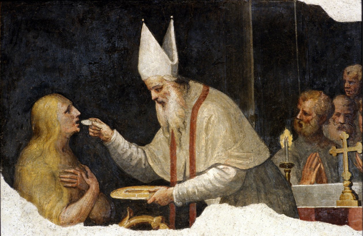 Madeleines nattverd. Fresco av Bernardino de Scapis kalt Bernardino Luini. 1400-tallet. Sovrintenza av byen Milano av Bernardino Luini