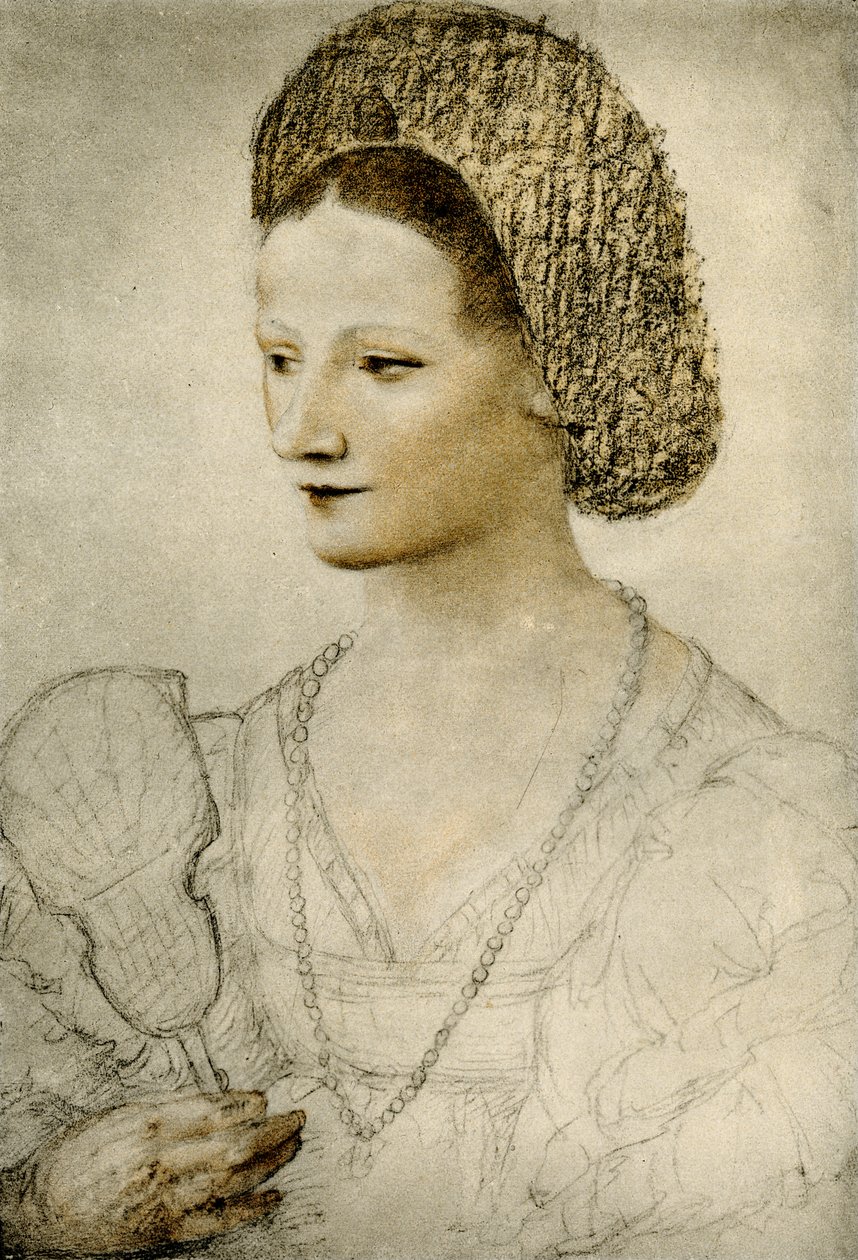 Portrett av en ukjent kvinne med en vifte av Bernardino Luini