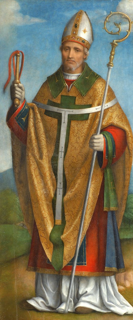 Saint Ambrose, 1520-22 (tempera om bord) av Bernardino Luini