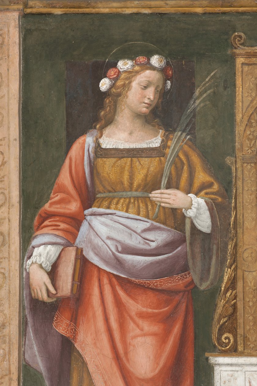 Saint Rose (fresco) (detalj av 3497195) av Bernardino Luini