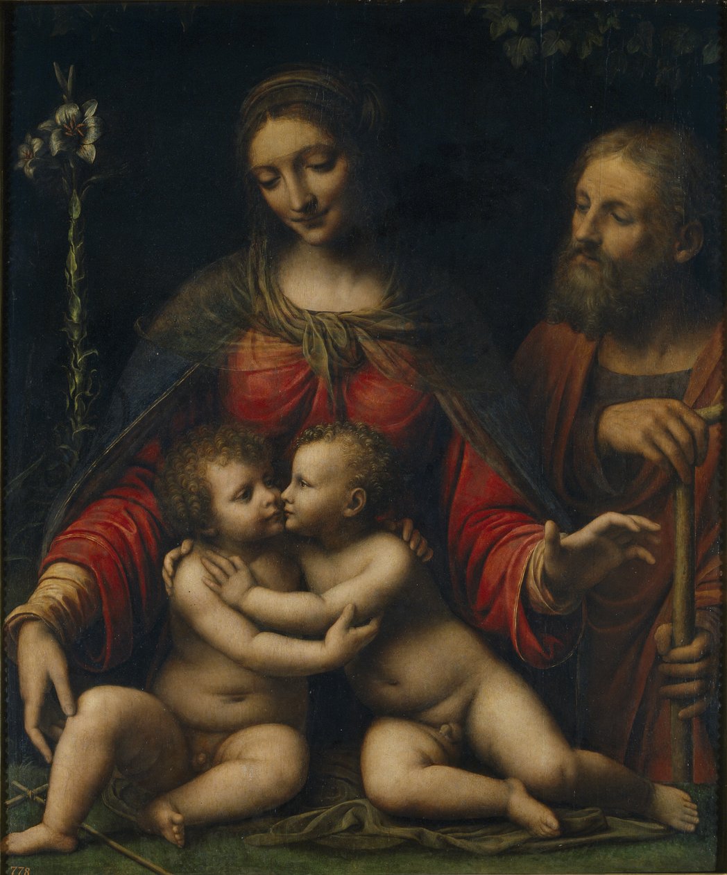 Den hellige familie med døperen Johannes av Bernardino Luini