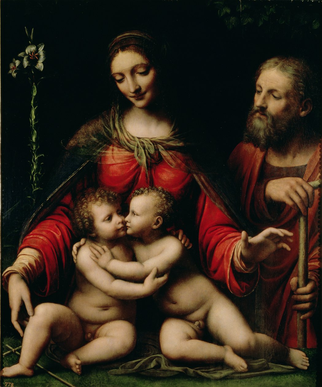 Den hellige familie med spedbarnet St. John av Bernardino Luini