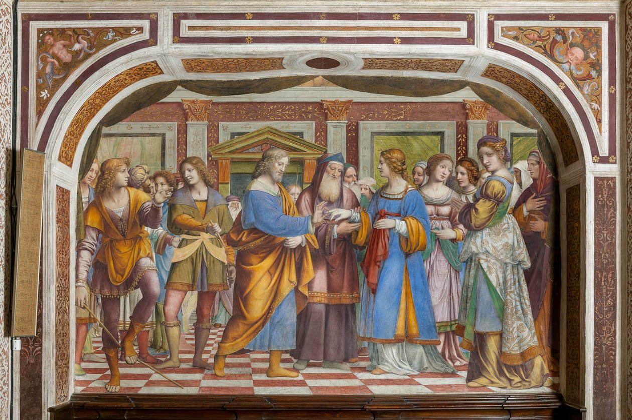 Jomfru Marias ekteskap (fresko) av Bernardino Luini