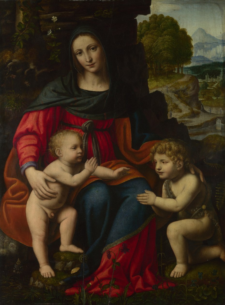Jomfruen og barnet med Johannes, 1510-årene. av Bernardino Luini