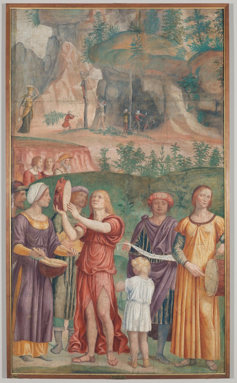 Jødenes triumfsang, ca. 1514 (frittliggende freskomaleri båret på lerret) av Bernardino Luini