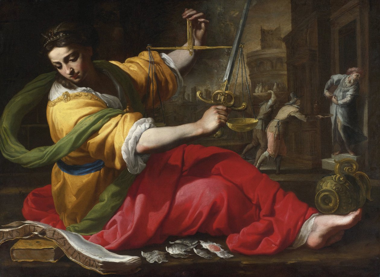 Allegory of Justice par Mei, Bernardino (1612-1676) av Bernardino Mei