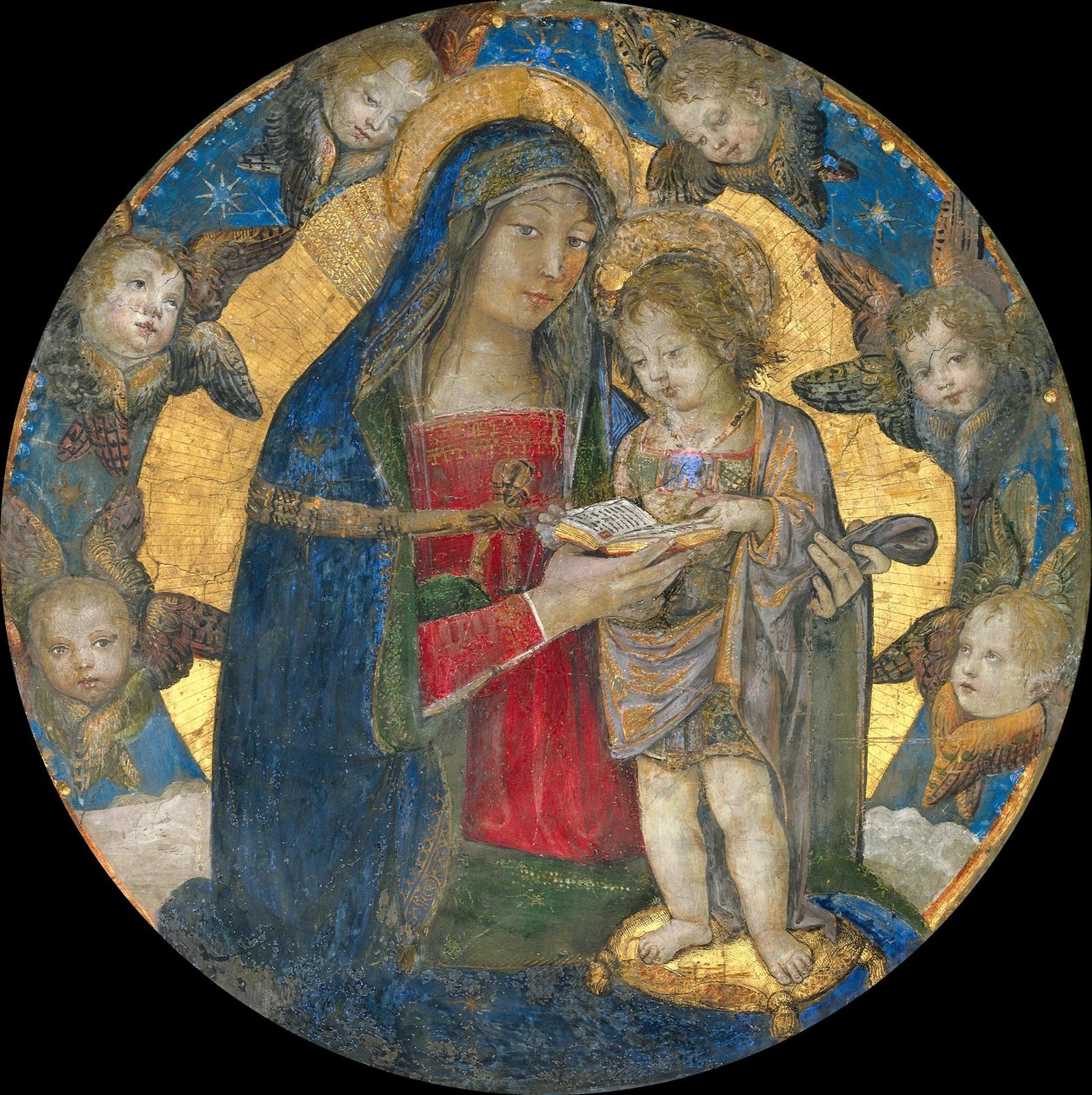 Madonna og barn med kjeruber, 1492-1495. av Bernardino Pinturicchio