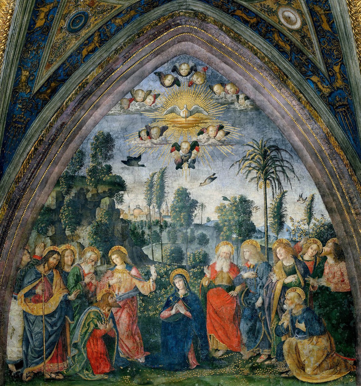 Nedstigningen av Den hellige ånd pinse, 1492-1495. av Bernardino Pinturicchio